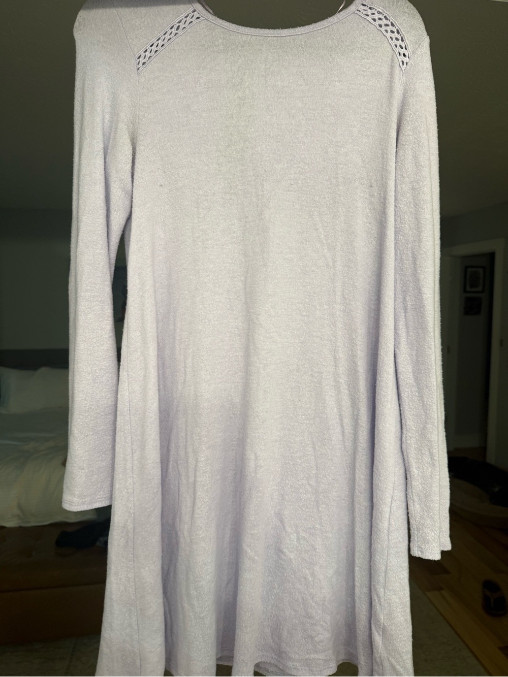 Light Lavender Long Sleeve Swing Dress